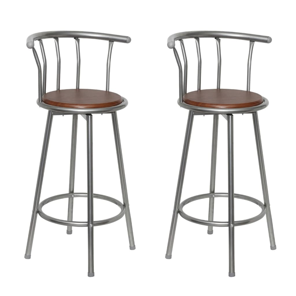 barstole 2 stk. stål brun billede