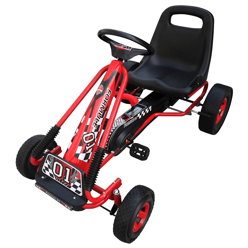 pedal-gokart til børn rød billede