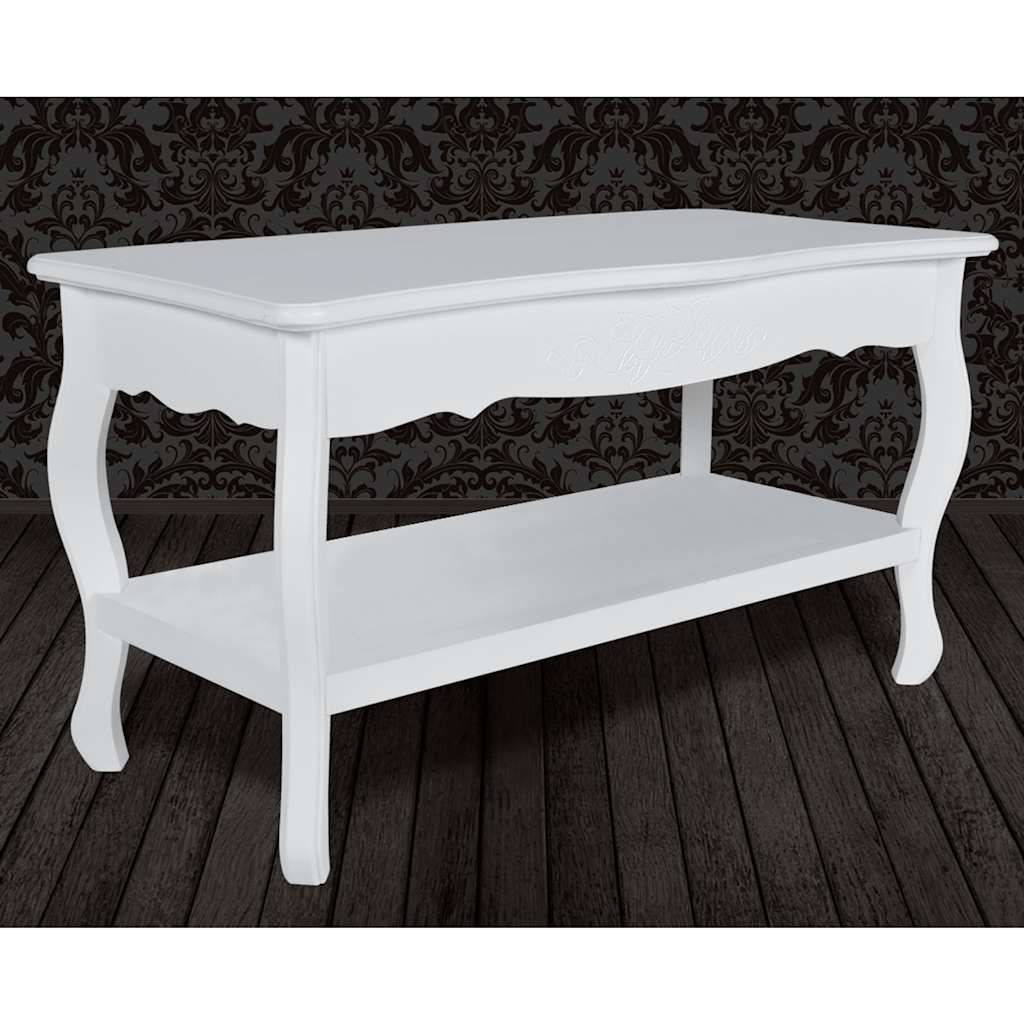 sofabord 2 niveauer MDF hvid