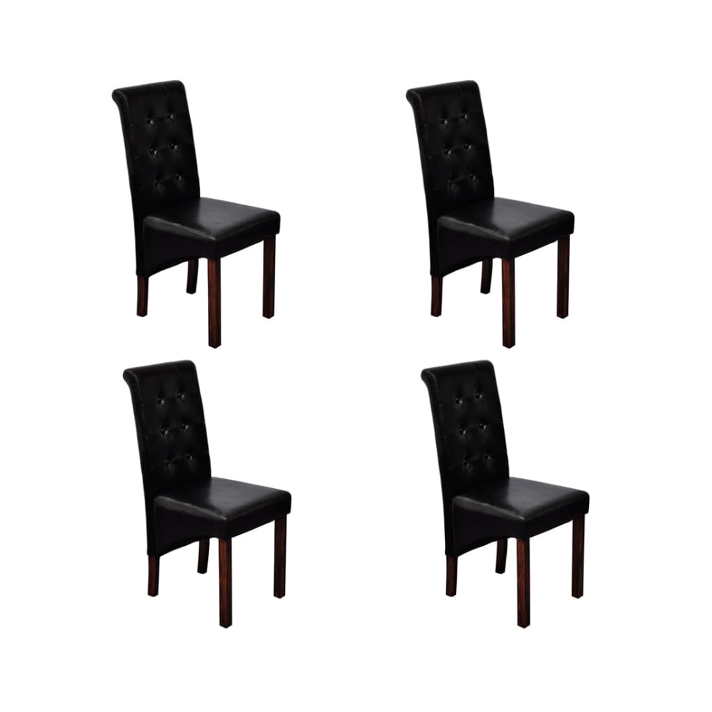 spisebordsstole 4 stk. kunstlæder sort