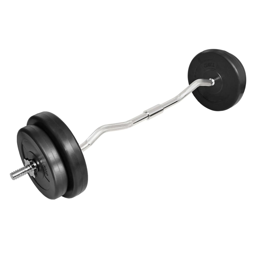 curlstang med vægte 30 kg billede