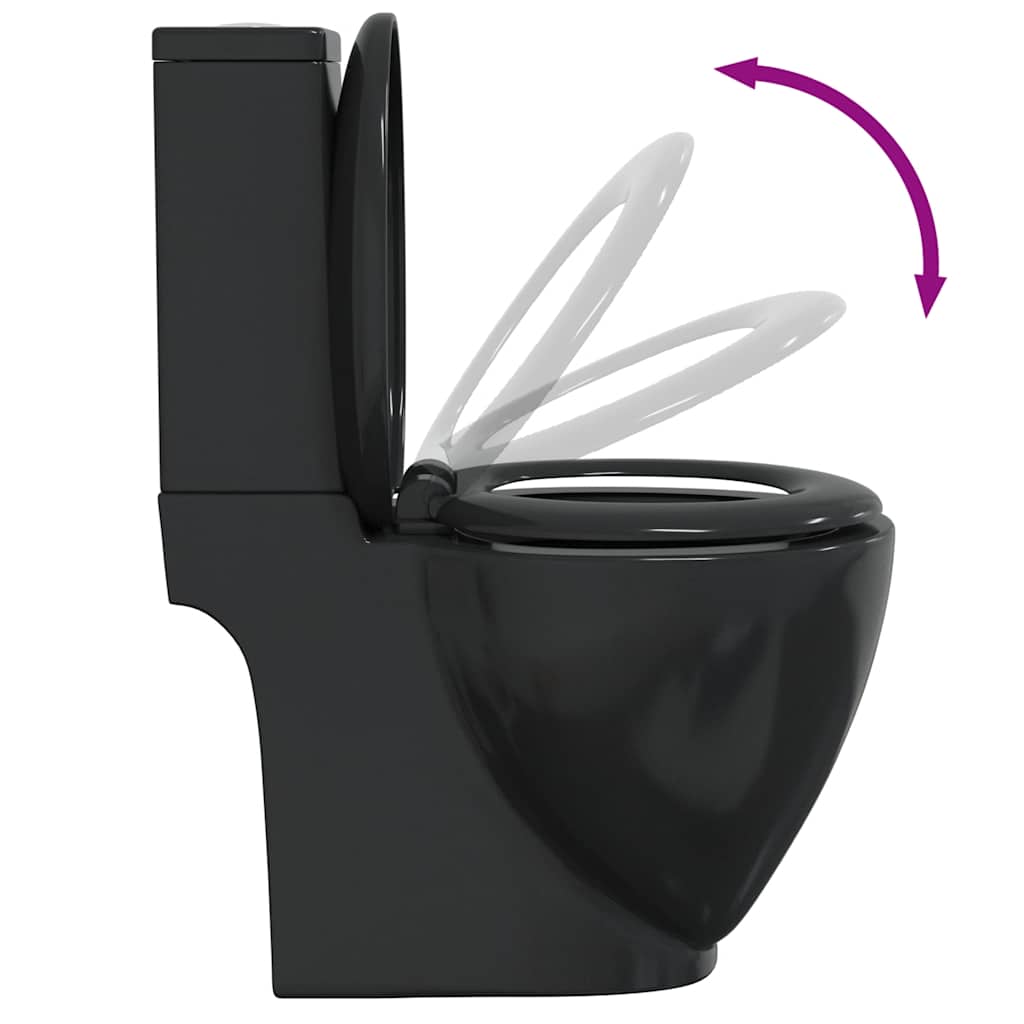 keramisk toilet med afløb bagpå sort