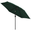parasol grøn 3 m stålstang