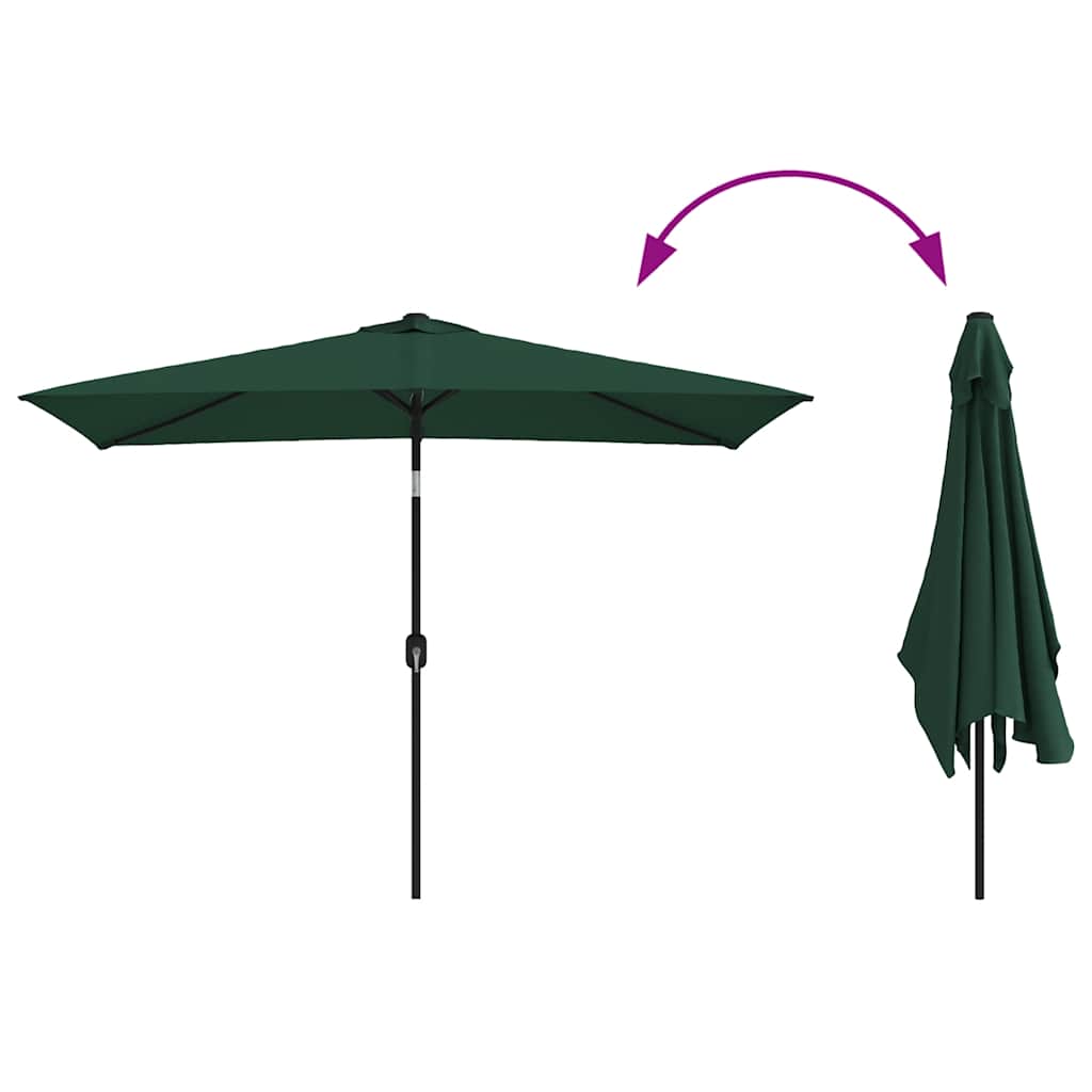 parasol 200x300 cm rektangulær grøn