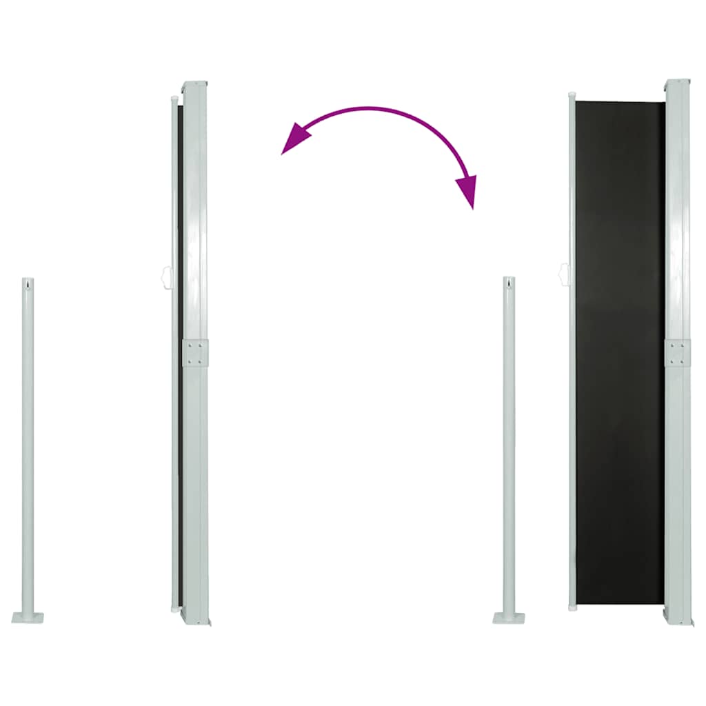 sidemarkise til terrasse 160x300 cm sort