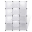 modulskab med 9 rum 109x36,5x143 cm hvid