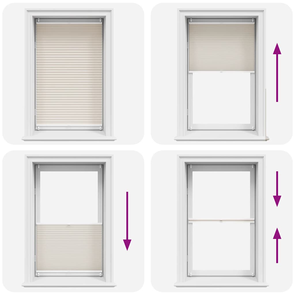 Plisseret blind 90x125 cm creme