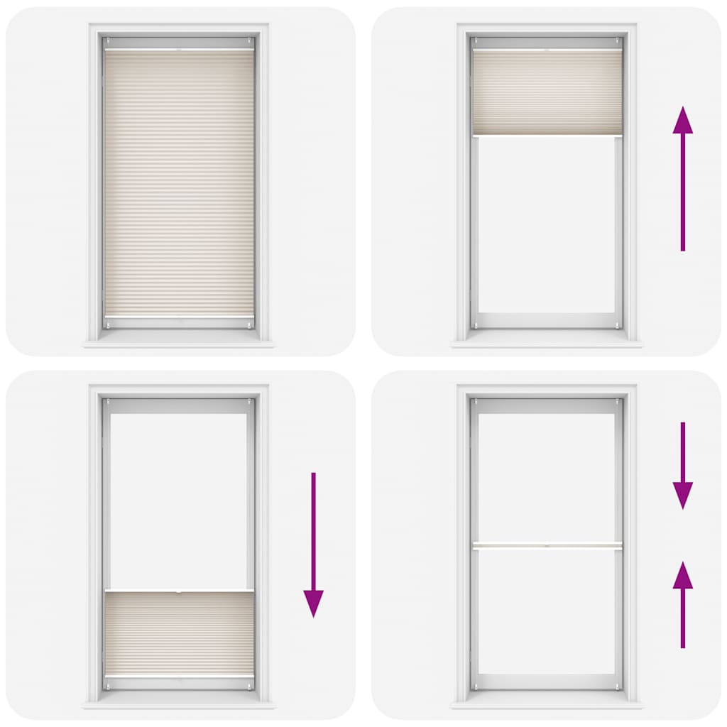Plisseret blind 100x200 cm creme