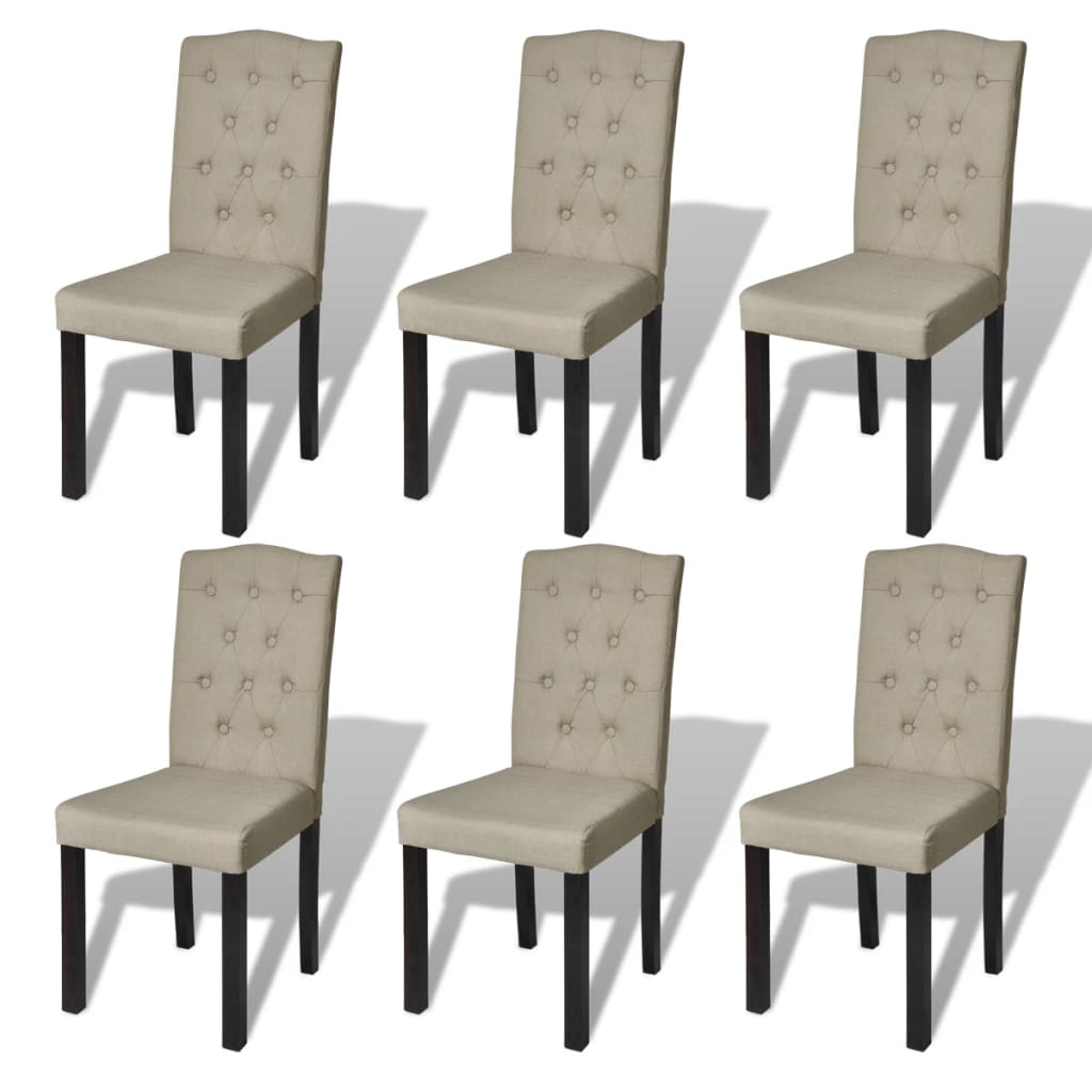 spisebordsstole 6 stk. stof kamelfarvet