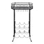 vinreol med glasholder 9 flasker metal