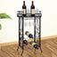 vinreol med glasholder 9 flasker metal