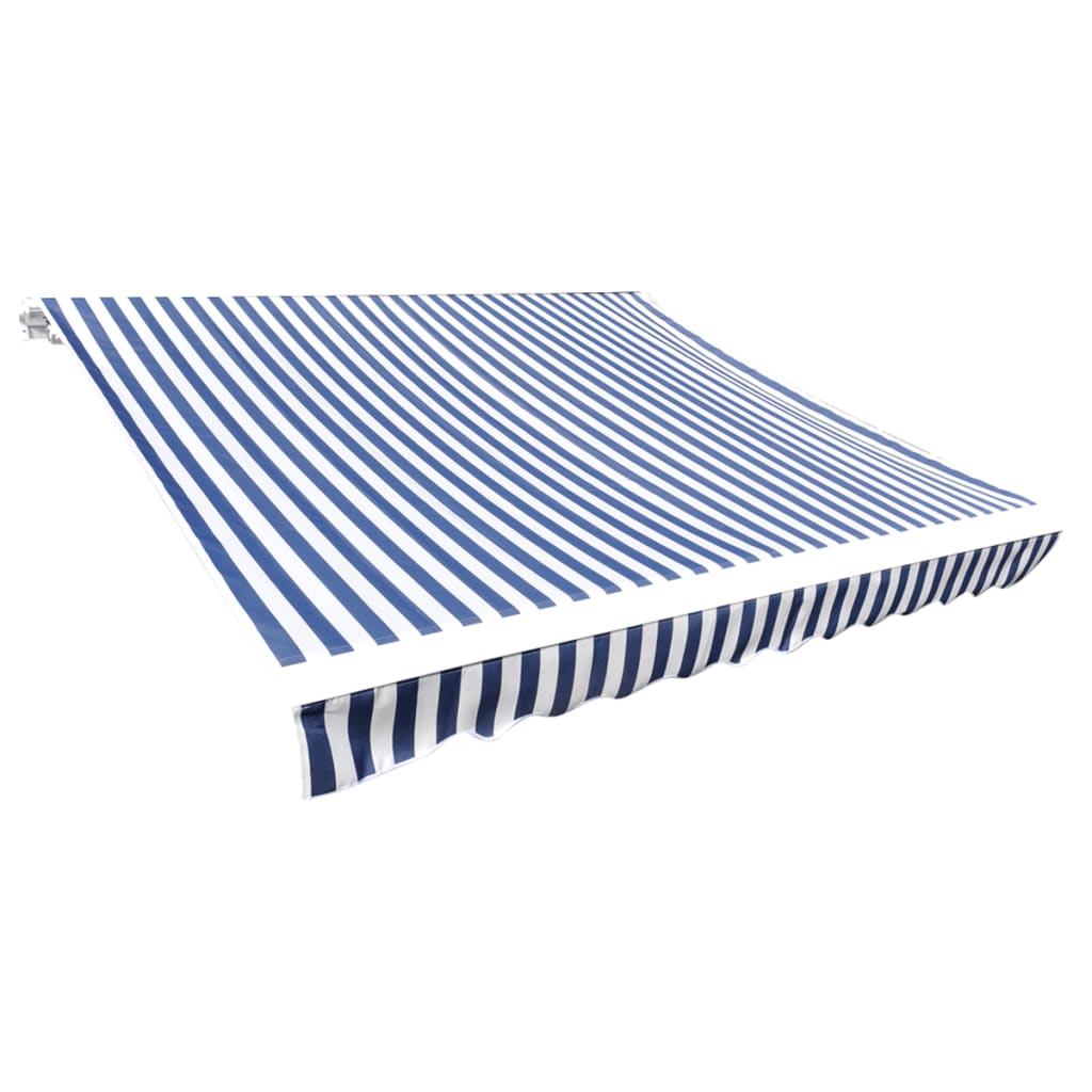 udskiftningsdug til markise 3x2,5 m polyester blå og hvid