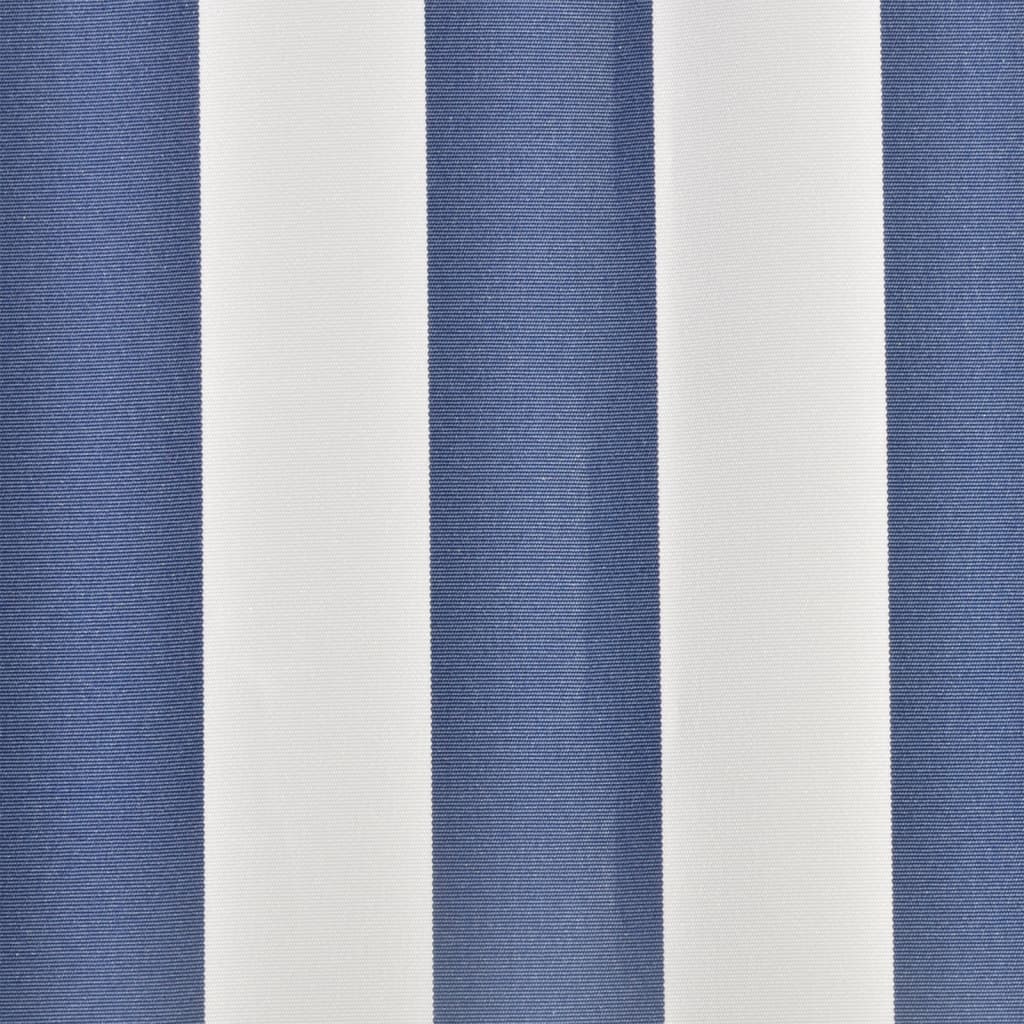 udskiftningsdug til markise 4x3 m polyester blå og hvid