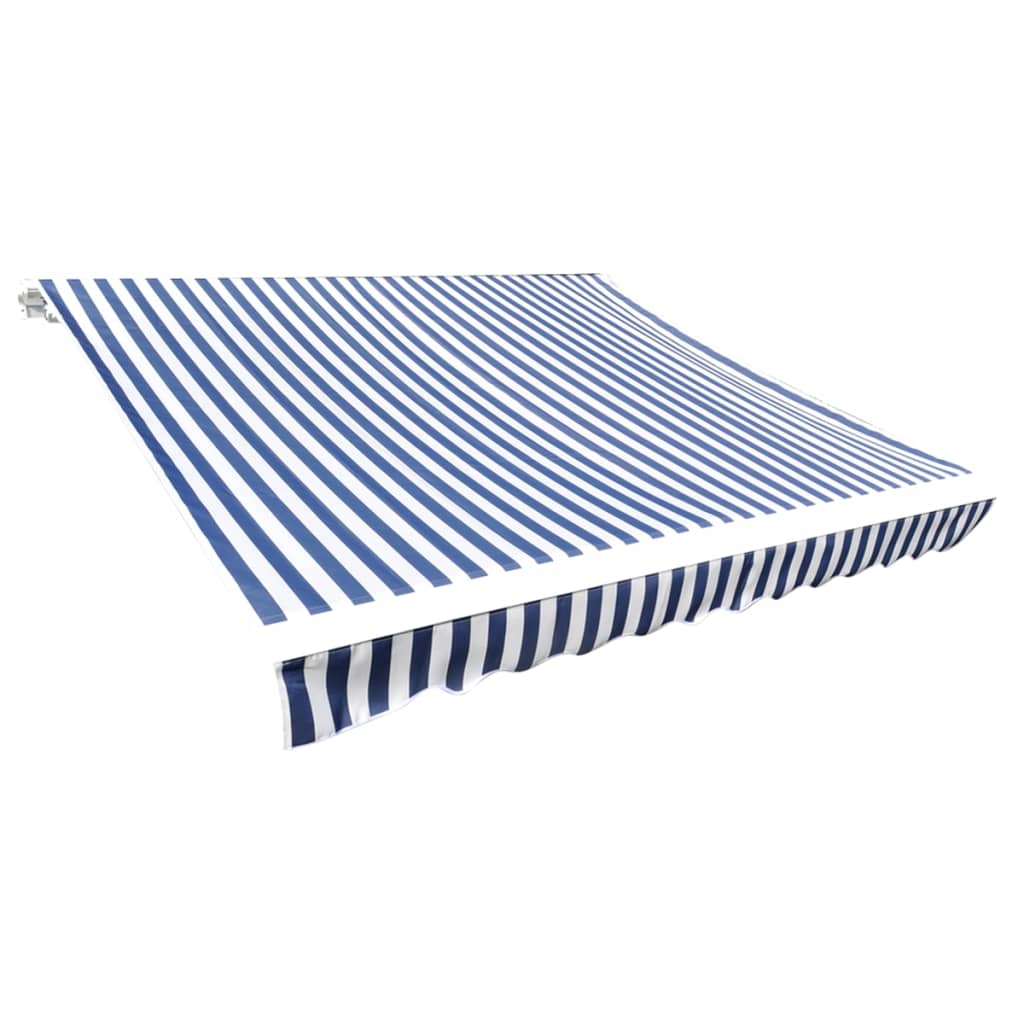 udskiftningsdug til markise 6x3 m polyester blå og hvid