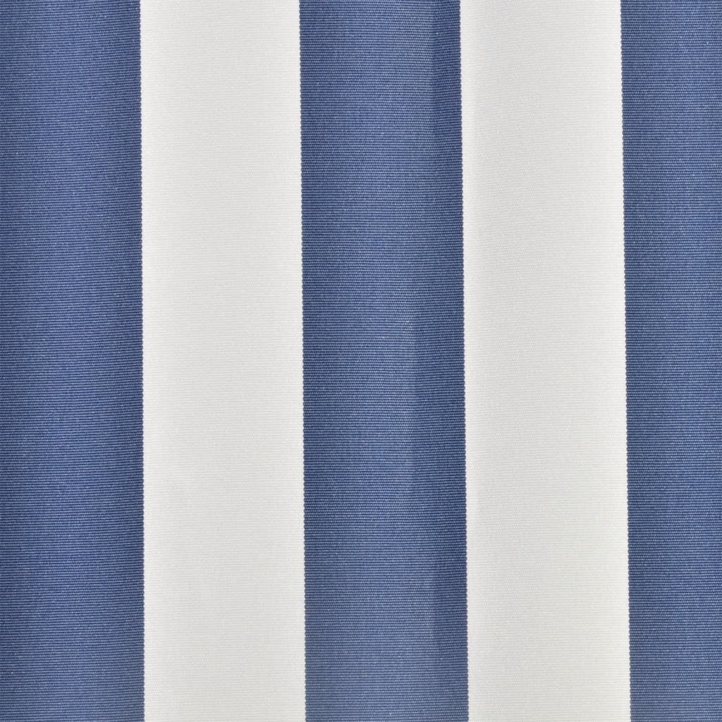 udskiftningsdug til markise 6x3 m polyester blå og hvid