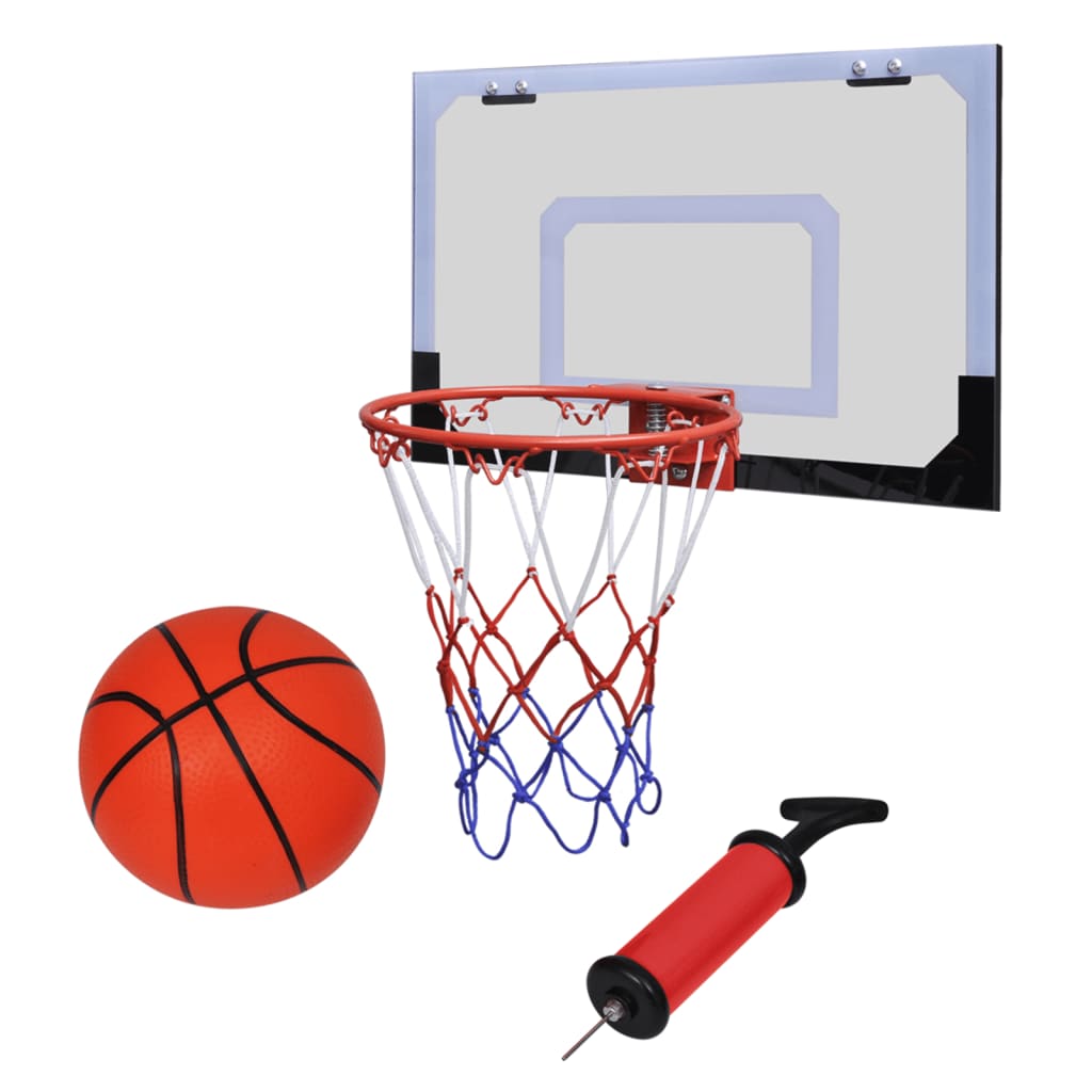 mini-basketballkurv med bold og pumpe billede