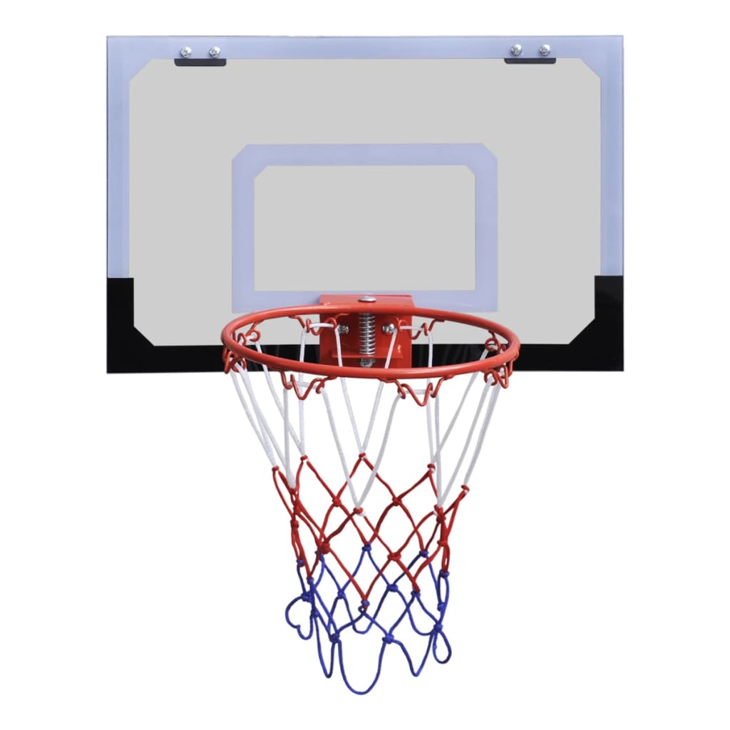 mini-basketballkurv med bold og pumpe