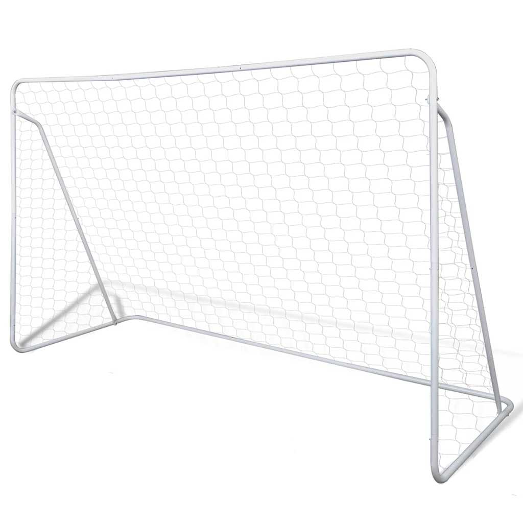 fodboldmål med net 240x90x150 cm stål billede