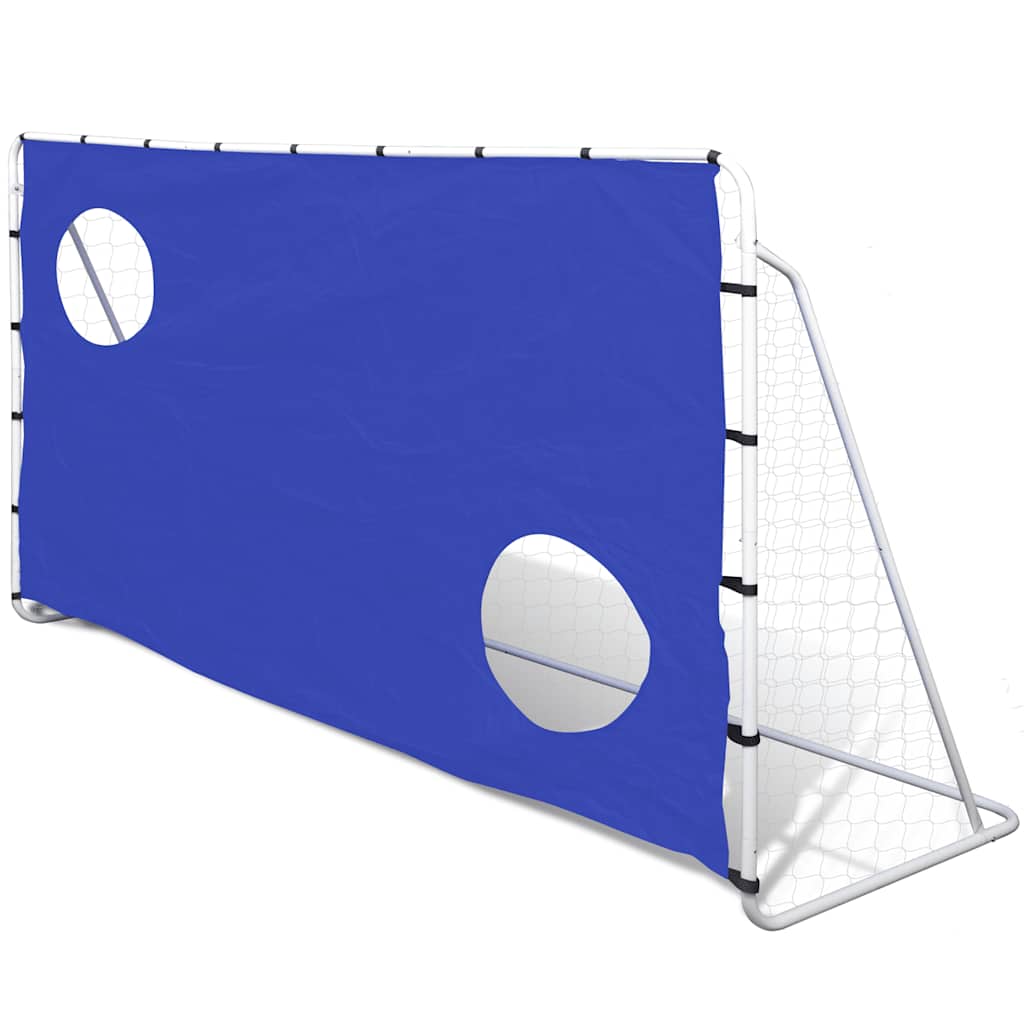 fodboldmål med sigtemål 240x92x150 cm stål billede