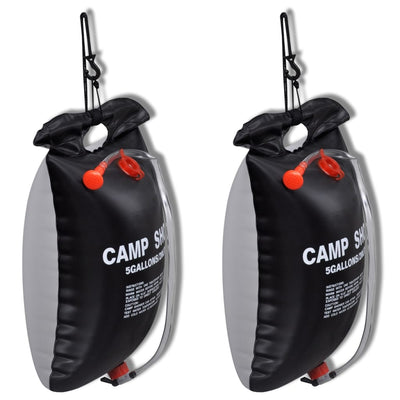 Camp Shower solopvarmede campingbrusere 2 stk. 20 l