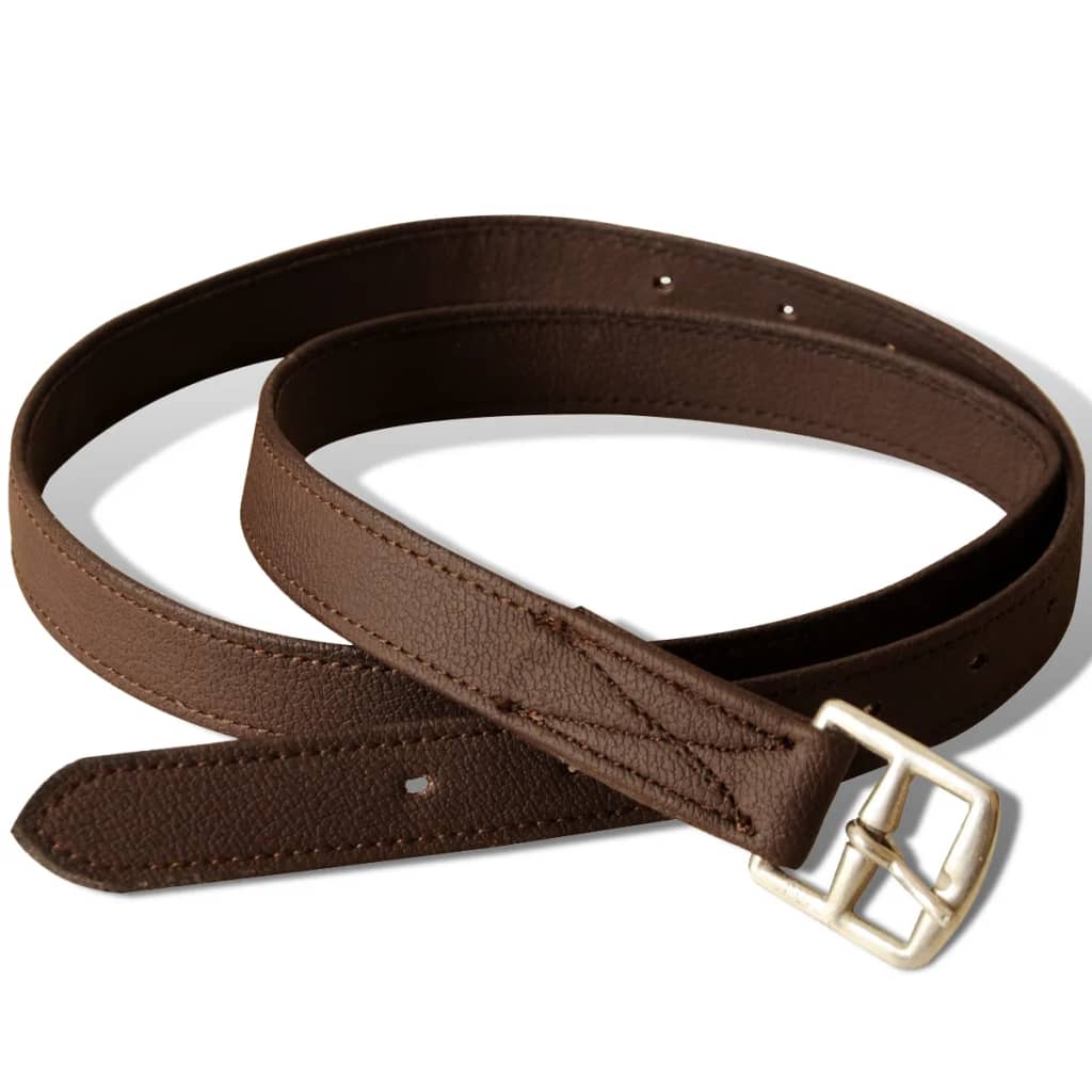 Ridning Sadel Sæt 17,5 "Ægte Læder Brun 12 cm 5-i-1