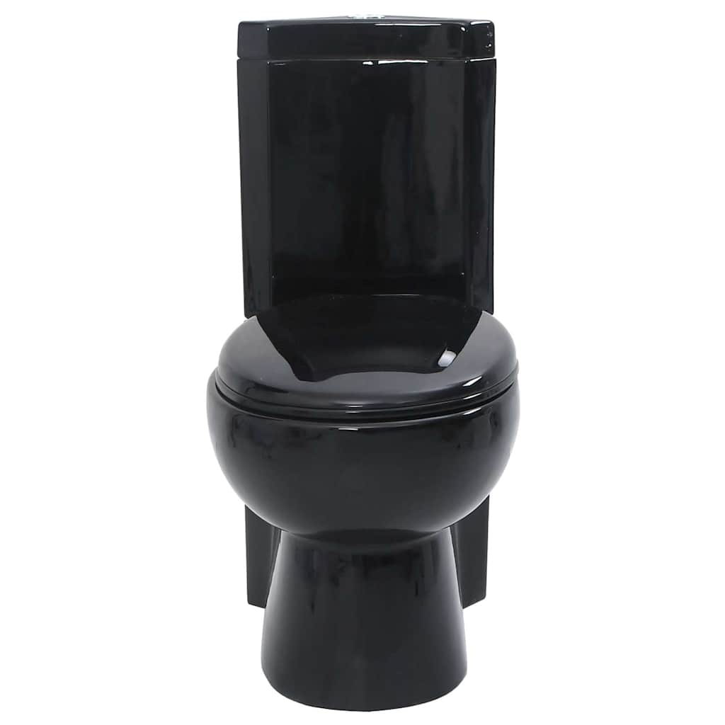 keramisk hjørnetoilet sort
