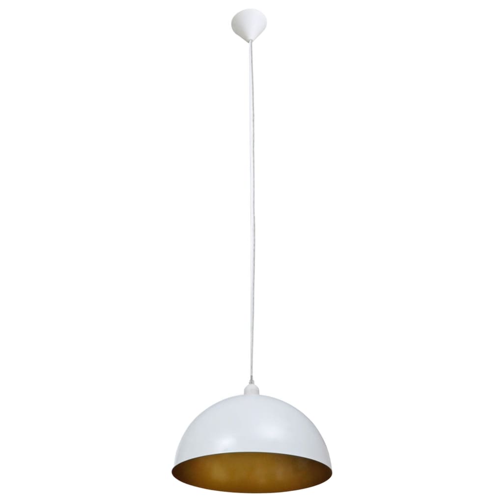 loftslampe halvkugle 2 stk. højdejusterbar hvid
