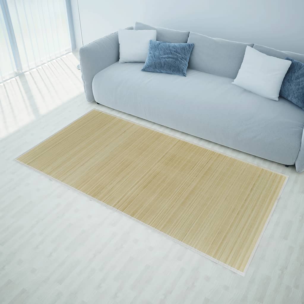 gulvtæppe 80x200 cm rektangulært bambus naturfarvet billede