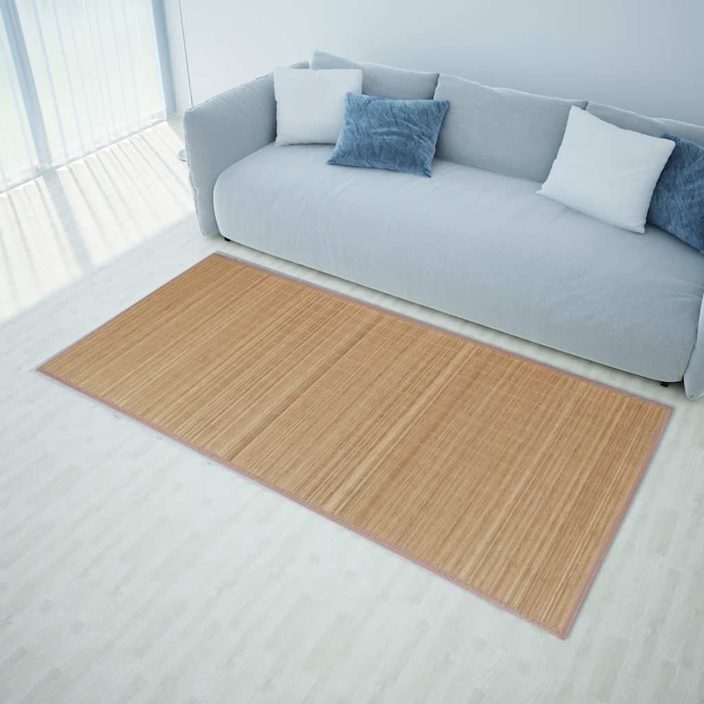 gulvtæppe 80x200 cm rektangulært bambus brun billede