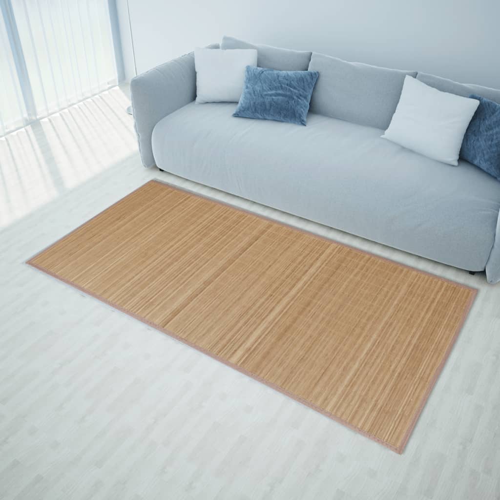 gulvtæppe 120x180 cm rektangulært bambus brun billede