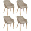 spisebordsstole 4 stk. beige stof massivt egetræ