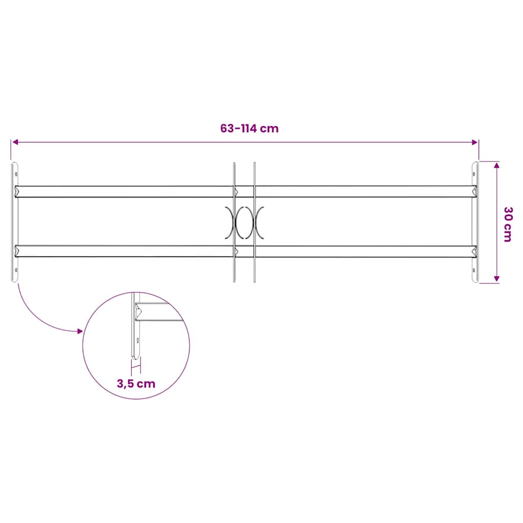 Vinduesgitter 700-1050 mm Galvaniseret stål Sølv