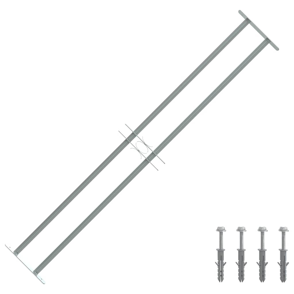 Vinduesgitter 1000-1500 mm Galvaniseret stål Sølv