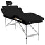 massagebord foldbart 4 zoner aluminiumsstel sort