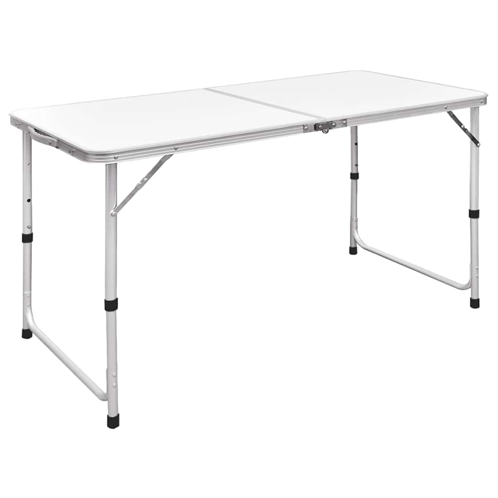 sammenklappeligt campingbord justérbart aluminium 120 x 60 cm billede