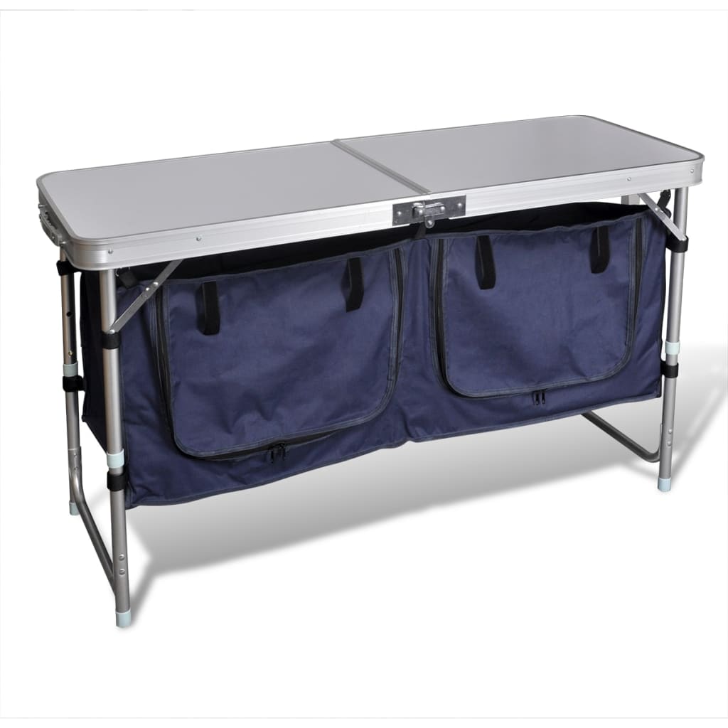 sammenklappeligt campingbord med aluminiumstel billede