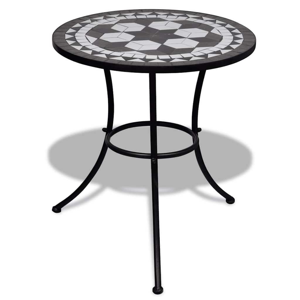 bistrobord 60 cm mosaik sort og hvid billede