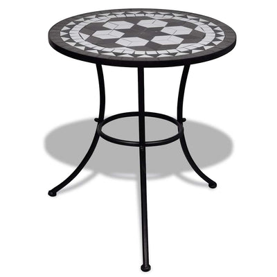 bistrobord 60 cm mosaik sort og hvid
