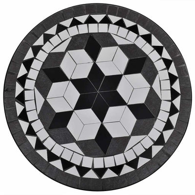 bistrobord 60 cm mosaik sort og hvid