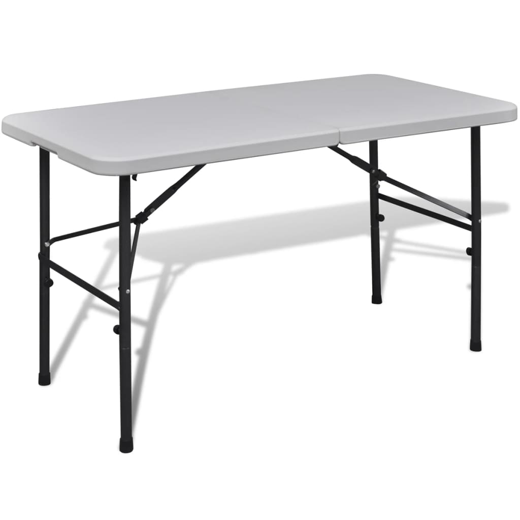 sammenfoldeligt havebord 122 cm HDPE hvid billede