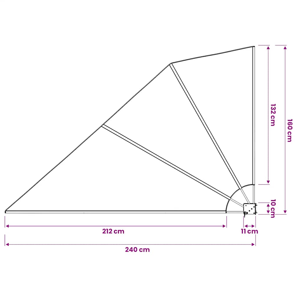 sammenklappelig sidemarkise til altan terracotta 160 x 240 cm