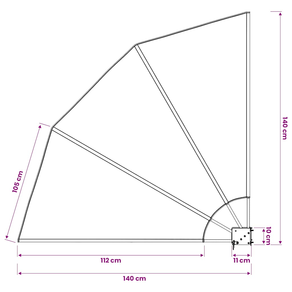 sammenklappelig sidemarkise til altan terracotta 140 x 140 cm