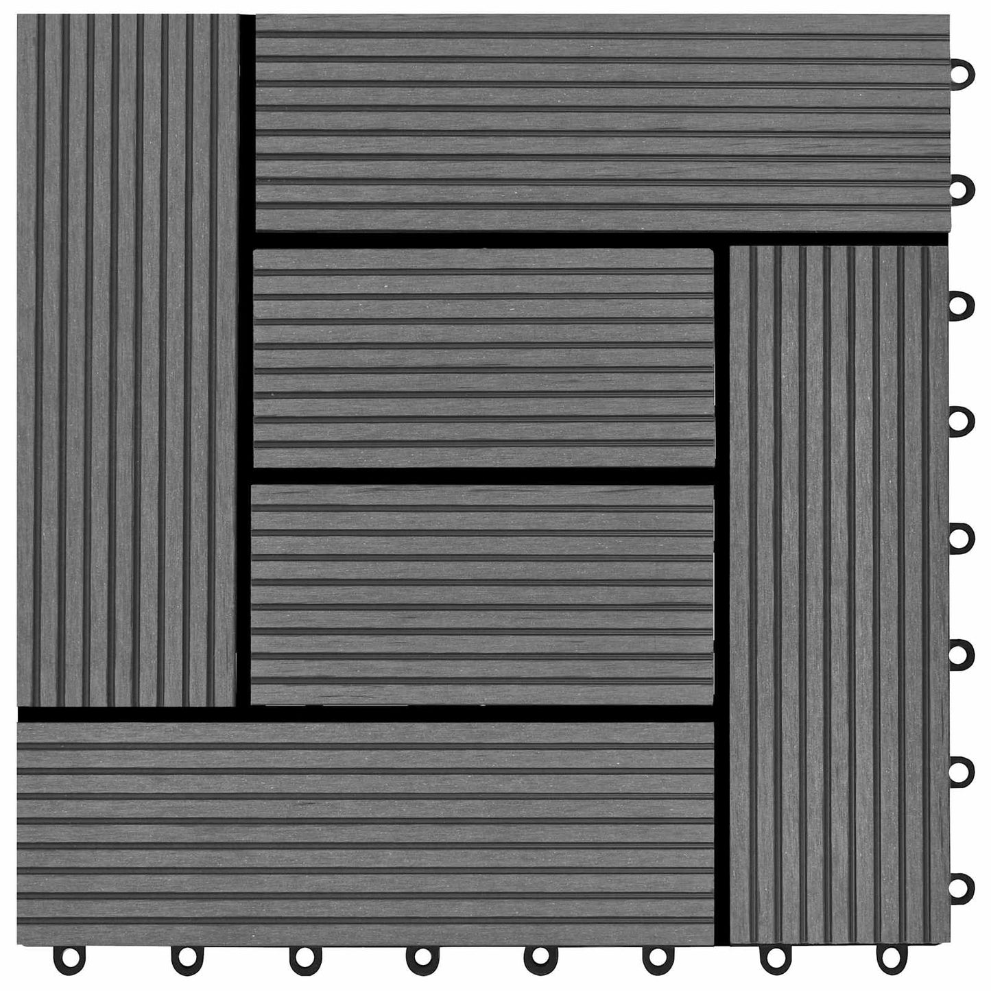 Terrasse Flise 11 stk. Grå 30 x 30 cm WPC