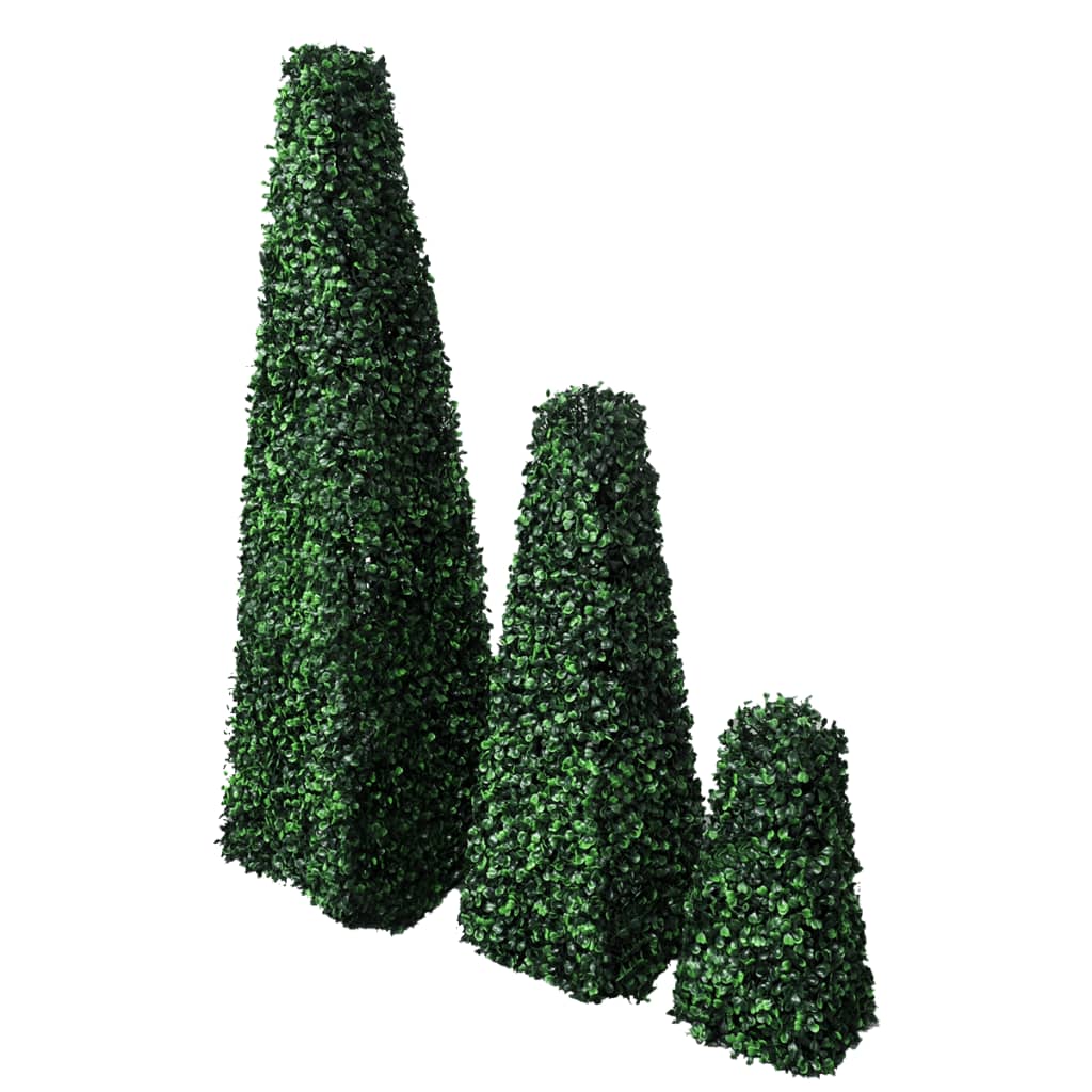 kunstig pyramide-planteskulptursæt 3 dele 95 cm