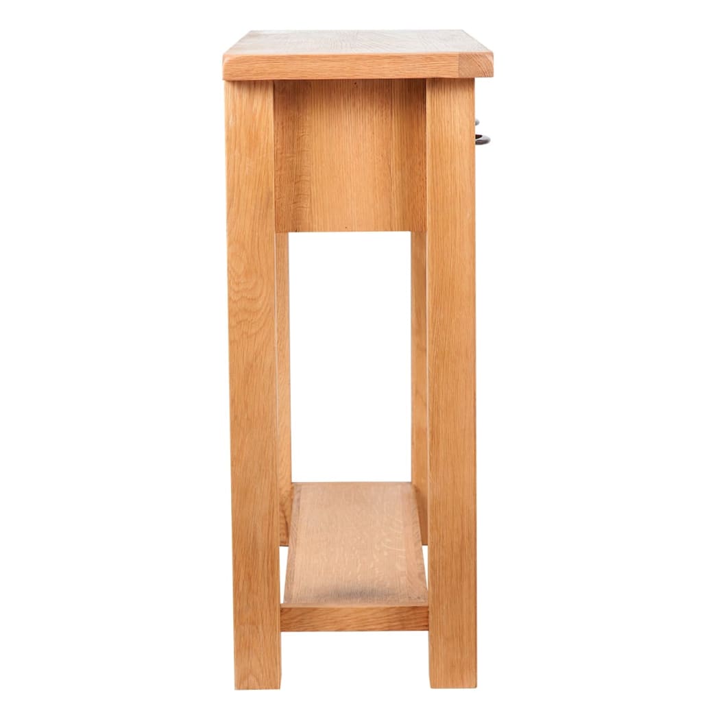 konsolbord 2 skuffer 83x30x73 cm massivt egetræ