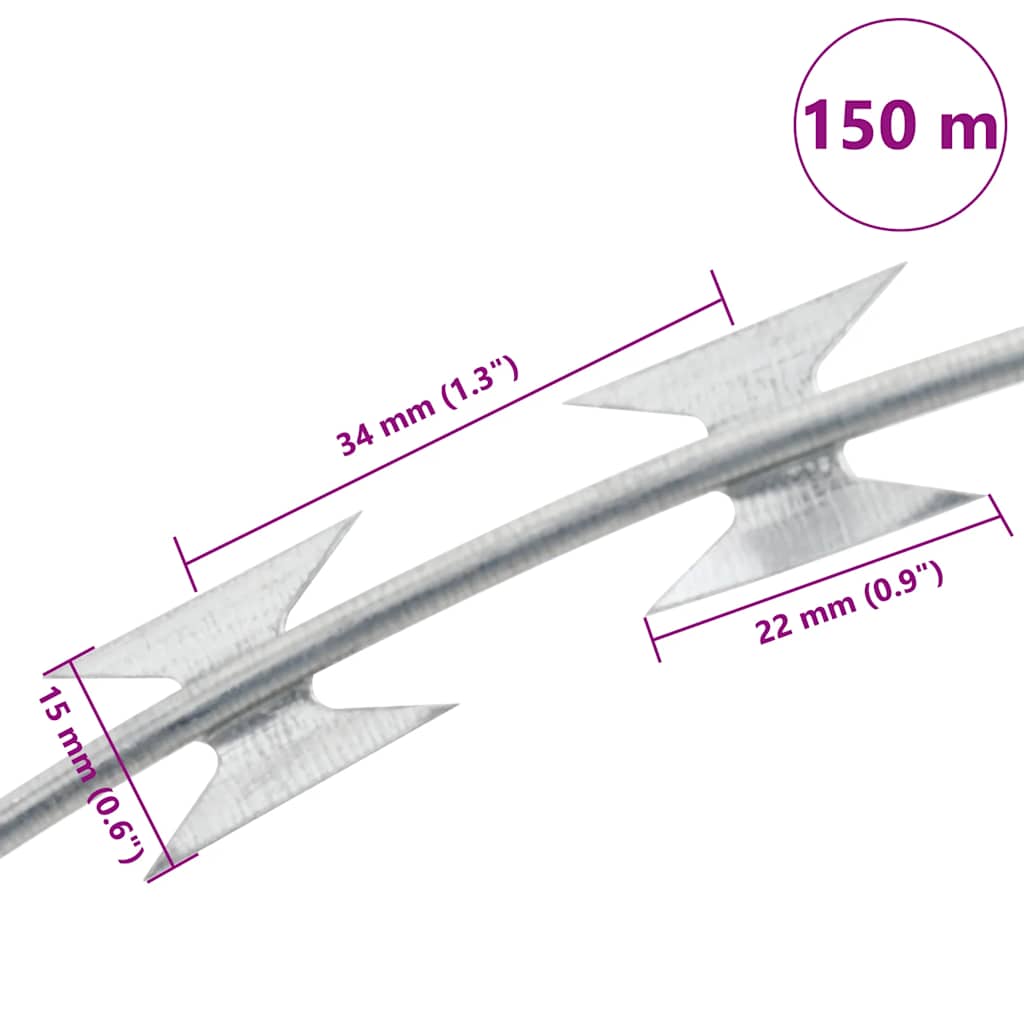 BTO-22 Concertina pigtråd 150 m galvaniseret stål