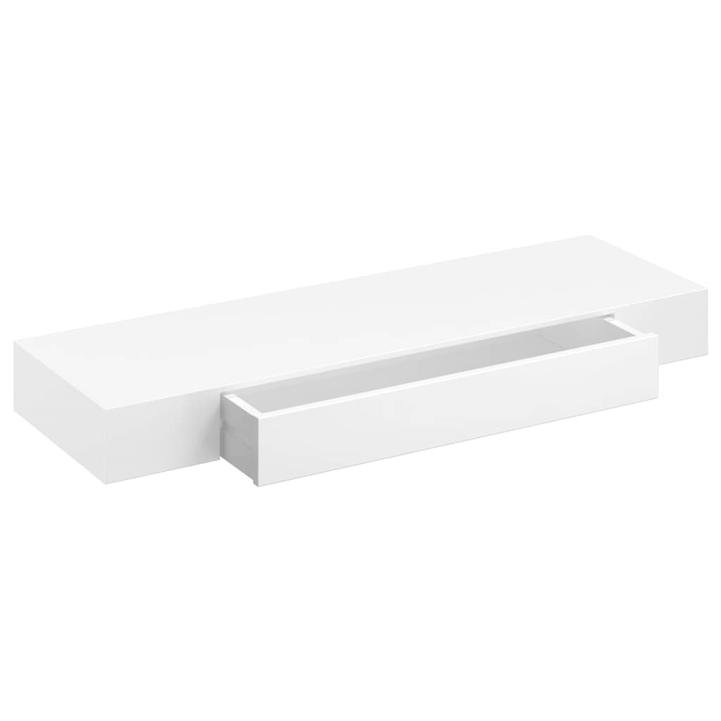 væghylde med 1 skuffe MDF hvid