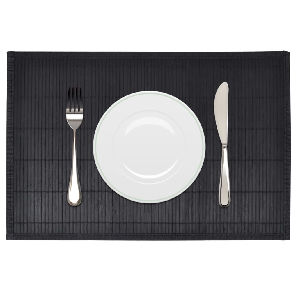 6 Bambusdækkeservietter 30 x 45 cm sort billede