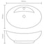 Keramisk badeværelsesvask basin vandhane/overfyldningshul sort oval