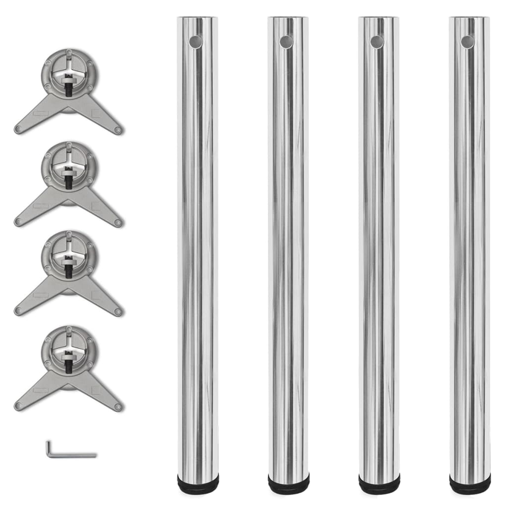 4 bordben, justerbar højde, krom, 710 mm billede